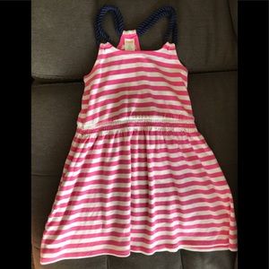 Gymboree pink and white striped dress